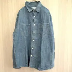 レディース トップス デニムシャツ シャツ 長袖 ブルー Lサイズ