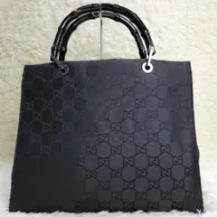 美品✨ GUCCI ナイロンGG バンブー トートバッグ ブラック 黒 A4可