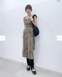 gu デニムフロントジップワンピース　xs カラー: 38 DARK BROWN