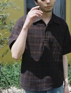LIDNM CREPE COTTON PLAID SHIRT Mサイズ 特価