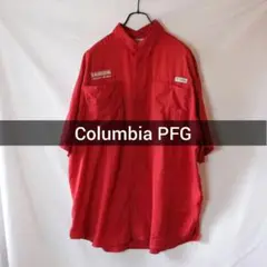Columbia PFG 半袖シャツ 赤 D.R. HORTON フィッシング