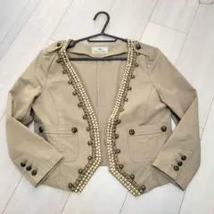 【グレースコンチネンタル】パールビジューデザインショートジャケット