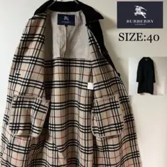 BURBERRY LONDON/カシミア混 ウールロングコート/40/ブラック/