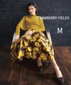 美品☆ストロベリーフィールズ　マキシムフルールスカート　花柄　M　イエロー　秋