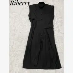 夏物セール★Riberry ノースリーブシャツワンピース　ブラック　黒