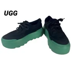 UGG アグ マリンメガレース 厚底スニーカー 黒 緑 25.5cm メンズ