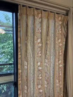 ロングカーテン　アスワンASWAN 2枚　ボタニカル柄カーテン　上質