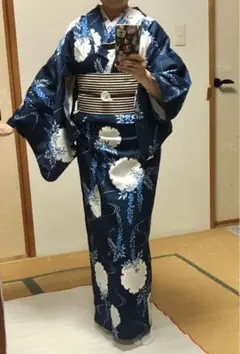 お買い得セール❣️浴衣★雪輪に藤の花❤︎変わり織