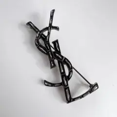 【極美品】サンローラン　ブローチ　オピウム　YSLロゴ　シルバー