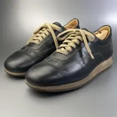 【サイズ25】BURBERRY バーバリー ブラックオールレザースニーカー