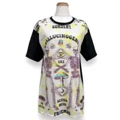極美品 イチオク スカル キノコ ポップデザイン メッシュTシャツ