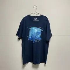 最終値下げ！YORK ラッセン風クジラ ネイビー 古着 Lサイズ