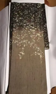 牛首紬 ろうけつ染め 花 着物