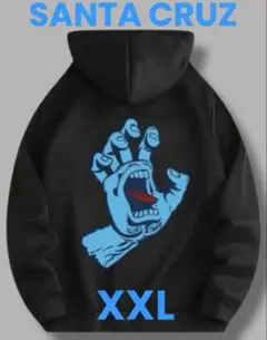 サンタクルーズ パーカー XXL 黒❶ゴジラ※vans※ストリート※スケボー