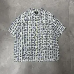 90s FOX GOLF 総柄 半袖シャツ レーヨン XL 緑
