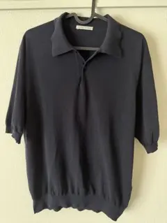 UNITED ARROWS ネイビー 半袖ニットポロシャツ