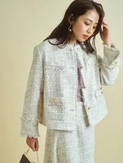 ♢2022春♢【美品】JUSGLITTY ジャスグリッティー ツイードジャケット