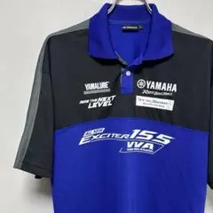 ヤマハ レーシング YAMAHA motor RACING ポロシャツ青 黒 L