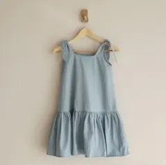 denim bow ruffled dress