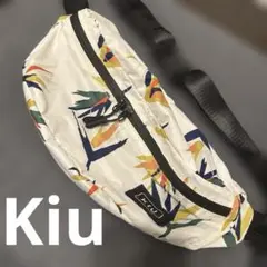 [値下げ]kiu 花柄 バード ウエストポーチ 白