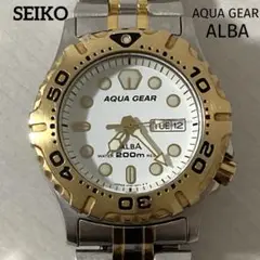 【美品】 SEIKO ALBA AQUAGEAR ダイバーズウォッチ 稼動品