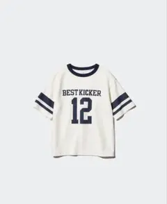 エアリズムコットングラフィッククルーネックTシャツ 　ユニクロ　140 ネイビー