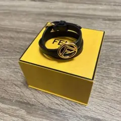未使用 フェンディ エフイズ ブレスレット レザー ブラック