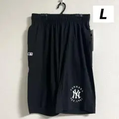 【未使用タグ付】MLB ヤンキース ハーフパンツ 黒(ブラック) Lサイズ