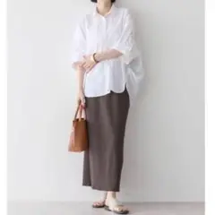 【美品】アメリカンホリック　リブ　タイトスカート　ロングスカート S ブラック