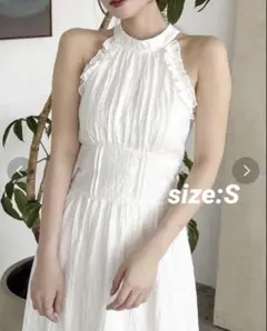 dazzlin アメスリフリルシェイプワンピース オフホワイト S