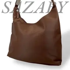 SAZABY サザビー ショルダーバッグ ナイロン ブラウン シルバー