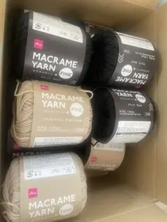 マクラメヤーン ダイソー ブラック ブライトベージュ セット