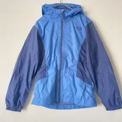 美品 ザノースフェイス キッズ 女の子 ナイロンジャケット マンパ 青 M