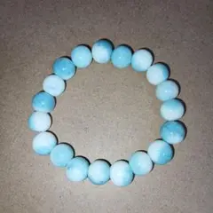 ハンドメイドブレスレット　青　水色　白