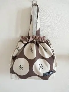 ハンドメイド巾着トートバッグ　あんぱん柄