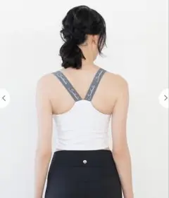 【新品】スカーラ Yストラップロゴブラトップ Sサイズ オフホワイト