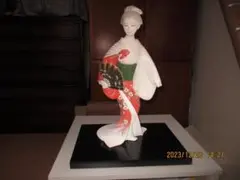 博多人形　「献上舞」 伝統工芸士田中比呂志作 ガラスケース付