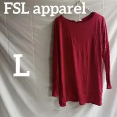 FSL apparel 【L】赤 オフショルダー 長袖Tシャツ　ロングカットソー