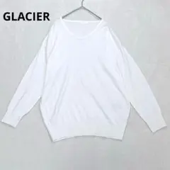r33【グラシア】Ｖネック長袖ニット　薄手　シンプル　無地　M