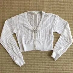 NICE CLAUP レースカーディガン ホワイト