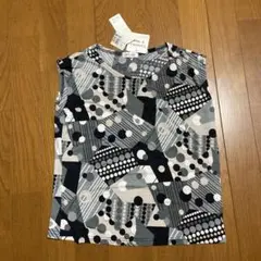 未使用・新品！幾何学模様がカワイイ！MI LAKE ノースリーブカットソー