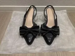 31sons de mode トランテアンリボン付きパンプス(黒、BLACK)