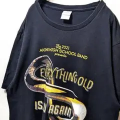 ポート&カンパニーエイキンズハイスクールバンドデカロゴTシャツブラックL古着