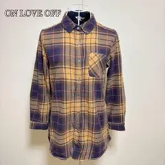 ⚫︎ON LOVE OFF裏起毛　チェック柄　フランネルシャツ（M）カジュアル
