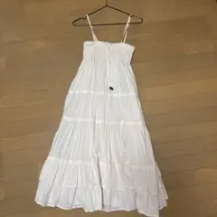 【値下げしました】ホワイトキャミソールロングワンピース 裏地付き
