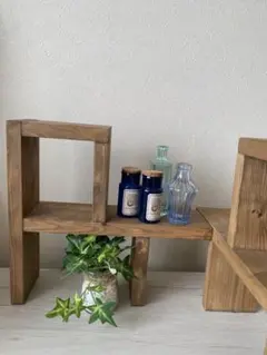 インテリア 小物棚 木製 2個セット(おまけ小物付き)