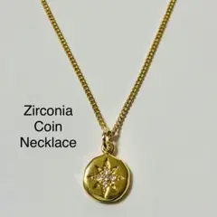 ジルコニア　コインネックレス　シンプル　ハンドメイド　男女兼用　高品質