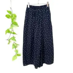バックナンバー✨レディース♡ワイドパンツ ドット柄 ブラック（M）おしゃれ