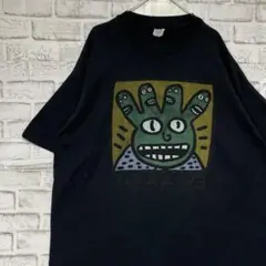 USA製90sヴィンテージTシャツ！シングルステッチ　ブラック半袖古着XL716