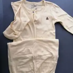 babyGap ベビー パジャマ ロンパース 60 クリームイエロー くま刺繍